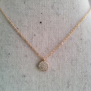Dainty Round Cubic Zirconia Gold Tone Necklace
